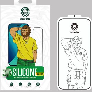 گلس green lion دور سیلیکونی برای گوشی 14Promax
